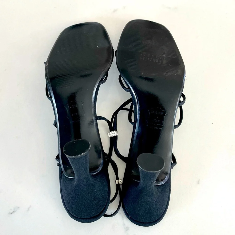 Stuart Weitzman | Strappy Heels w/ Rhinestone Detail - Picture 7 of 13